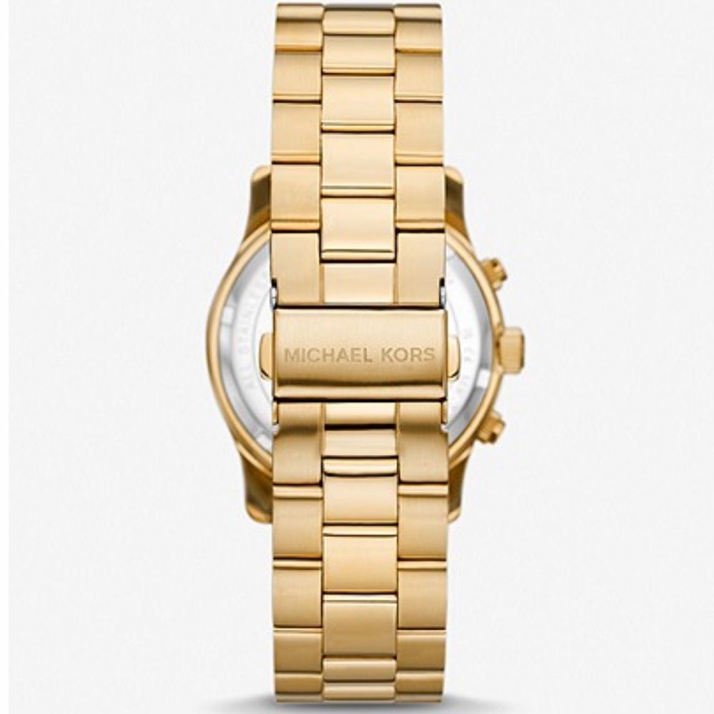 Michael Kors Gold Chronograph Watch Links NEW w Pins & Watch Box - Gold LINKS